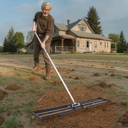 Lawn Leveling Rake, 48x10 in Plate, 83.9 in Handle