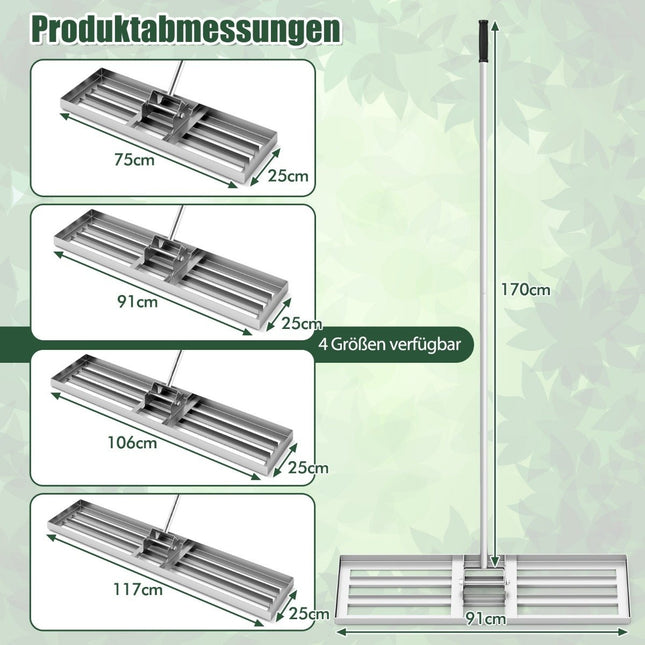 Vejos lyginimo grėblys su ergonomiška rankena, metalinis, 91x25 cm