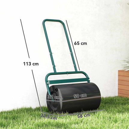 Vejos volas, plieninis, 38 l talpos, tamsiai žalias, patogus suimti