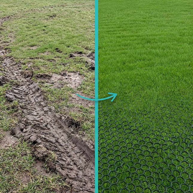 Lawn Stabilization Grid, Weather-Resistant Plastic