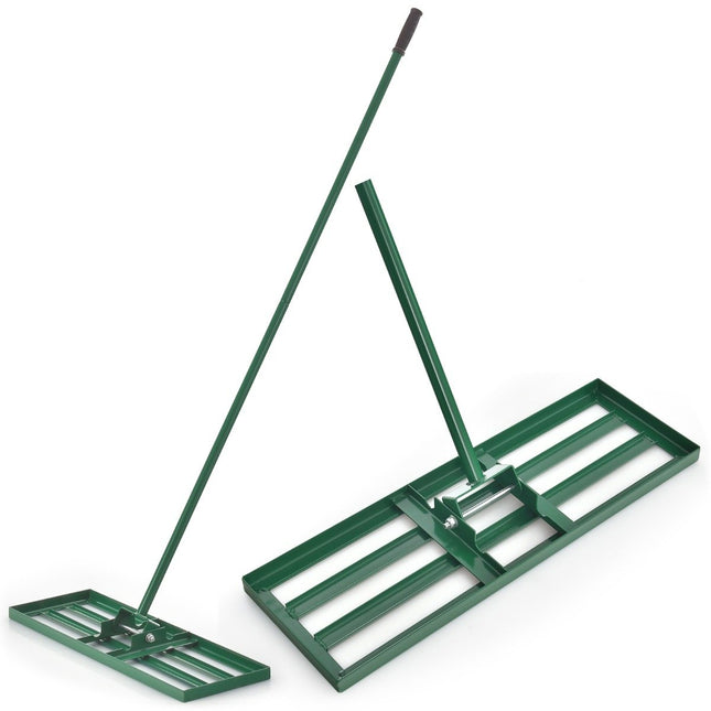 Vejos lyginimo grėblys su ergonomiška rankena žemei, 75 x 25 cm, žalias