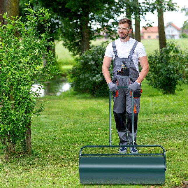 Vejos volelis 90 cm rankinis volelis 63L sodo volelis su sunkiu būgniniu vejos voleliu, žalias