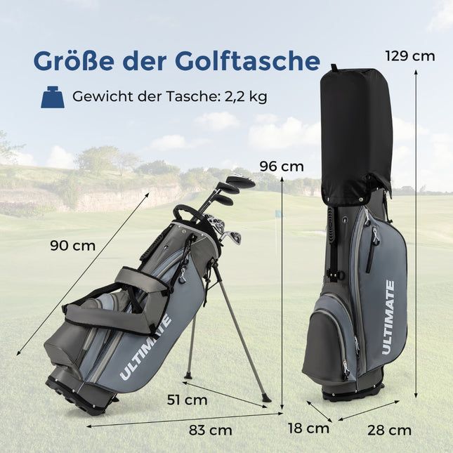 Kairiarankiams skirtas vyriškas golfo lazdų komplektas su krepšiu