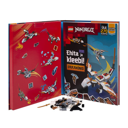 Lego Ninjago užduočių knyga „Konstruok ir klijuok: Drakonai“ (estų kalba)