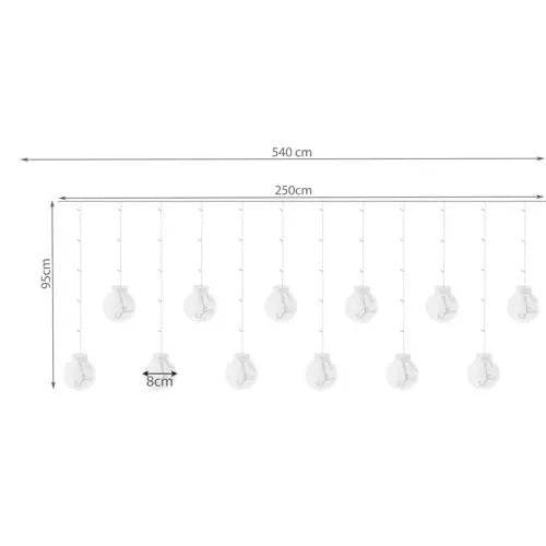 Šviesos užuolaida 108 LED USB šiltai balta KŚ19736