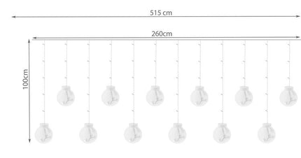 Šviesos užuolaida 108LED - šiltai balta 31V KŚ11346