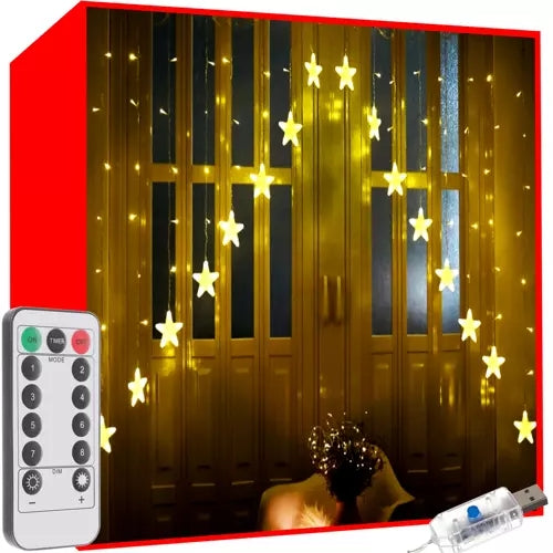 Šviesos užuolaida 136 LED USB šiltai balta KŚ19738