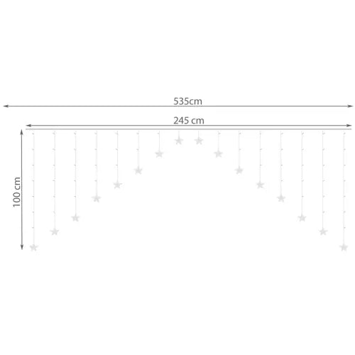 Šviesos užuolaida 136 LED USB šiltai balta KŚ19738