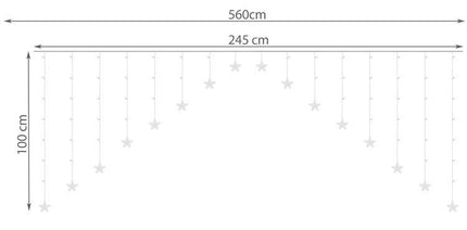 Šviesos užuolaida 136LED - šaltai balta 31V KŚ11338