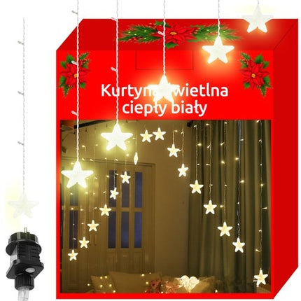 Šviesos užuolaida 136LED - šiltai balta 31V KŚ11337