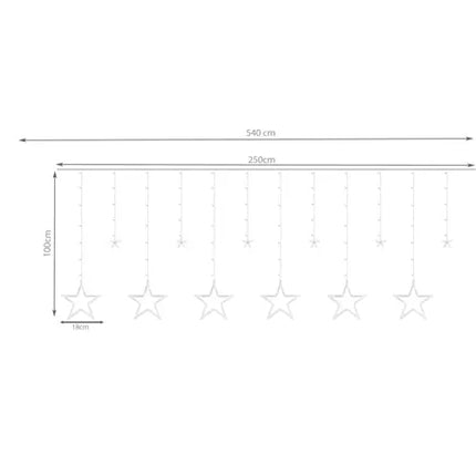 Šviesos užuolaida 138 LED USB - šaltai balta KŚ19752
