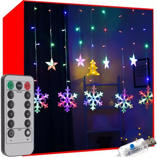 Šviesos užuolaida 138 LED USB daugiaspalvė KŚ19742