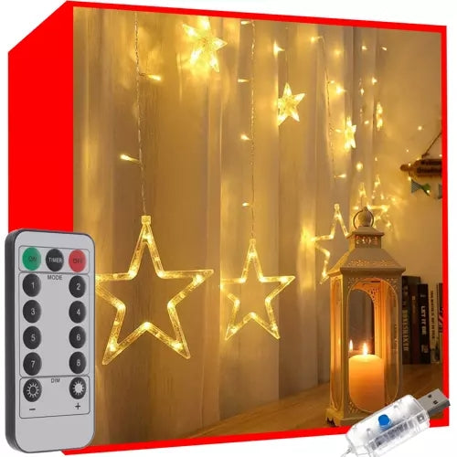 Šviesos užuolaida 138LED USB - šiltai balta KŚ19750