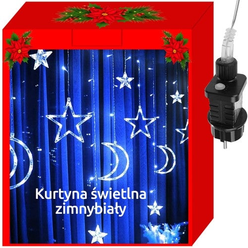 Šviesos užuolaida 138LED - šaltai balta 31V KŚ11330
