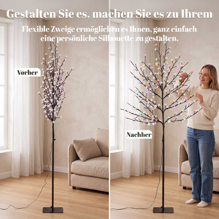 Lighted Cherry Blossom Tree 180 cm with 200 LEDs, 20 Bendable Branches, IP44