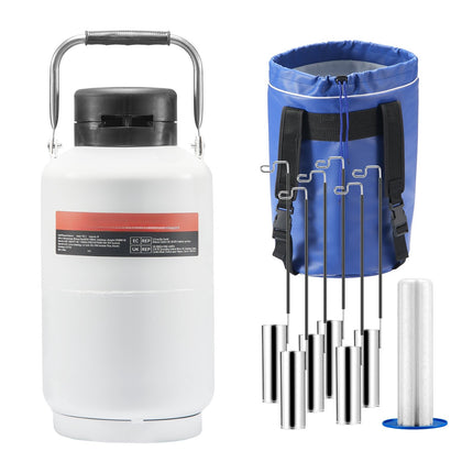 Liquid Nitrogen Dewar, 3L Aluminum, 6 Canisters Bag