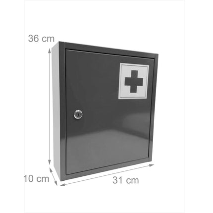 Rakinama metalinė vaistinėlė su 3 lentynomis