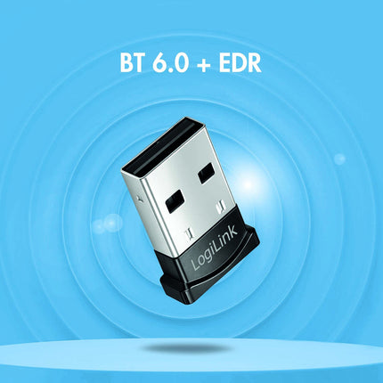 LogiLink Bluetooth 6.0 USB adapteris su 20 m atstumu, iki 3 Mbps, be tvarkyklių