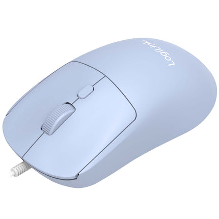 LogiLink optinė vaikiška USB pelė su 1200–2400 DPI, mėlyna, USB-A, 150 cm laidas