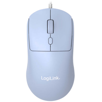 LogiLink optinė vaikiška USB pelė su 1200–2400 DPI, mėlyna, USB-A, 150 cm laidas