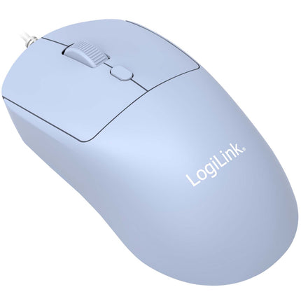 LogiLink optinė vaikiška USB pelė su 1200–2400 DPI, mėlyna, USB-A, 150 cm laidas
