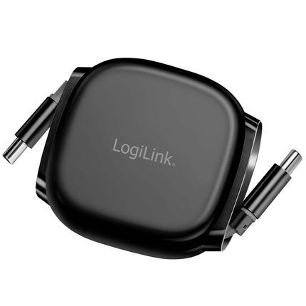 LogiLink ištraukiamas USB-C laidas 1 m, 60 W greito įkrovimo, juodas
