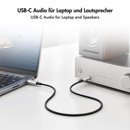 LogiLink USB-C į 3,5 mm jungtį jungiantis garso kabelis su DAC, 1 m, juodas