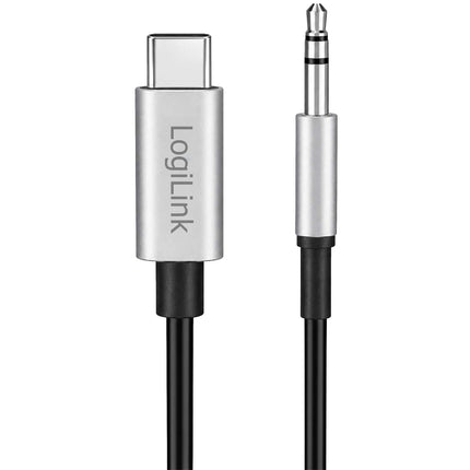 LogiLink USB-C į 3,5 mm jungtį jungiantis garso kabelis su DAC, 1 m, juodas