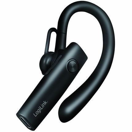 LogiLink belaidės monofoninės Bluetooth ausinės su nuimamu mikrofonu, juodos