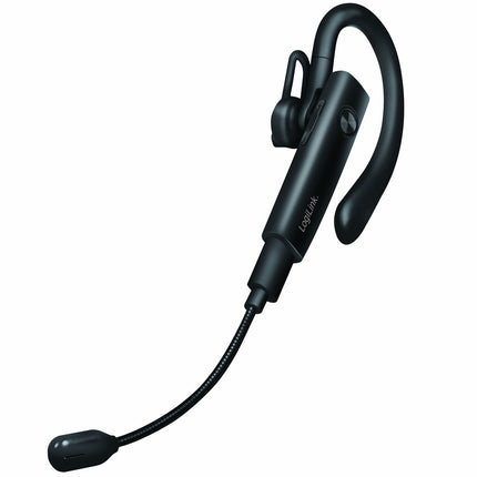 LogiLink belaidės monofoninės Bluetooth ausinės su nuimamu mikrofonu, juodos