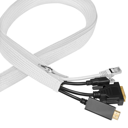 LogiLink Zip kabelio įmautė 30 mm x 5 m su 360° apsauga, balta, pintas