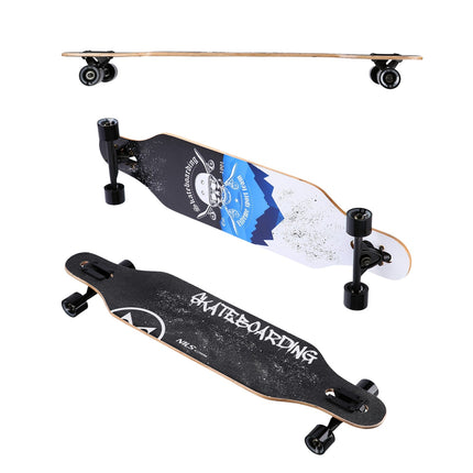 Longboardas - kaukolės dizainas, medinė lenta