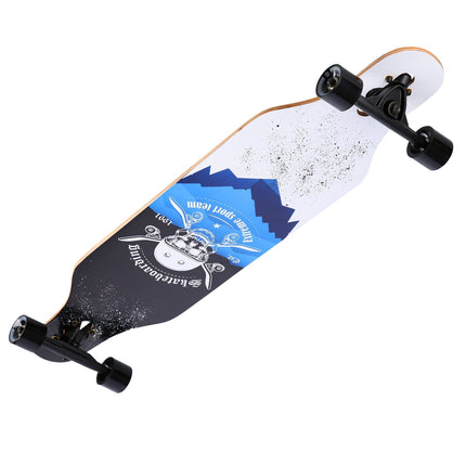 Longboardas - kaukolės dizainas, medinė lenta