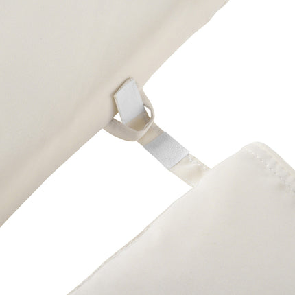 Cream white outdoor chair cushion, polyester, 198x53x5 cm