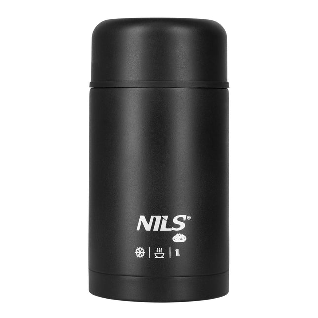 Pietų termosas 1000 ml, juodas, izoliuota kolba