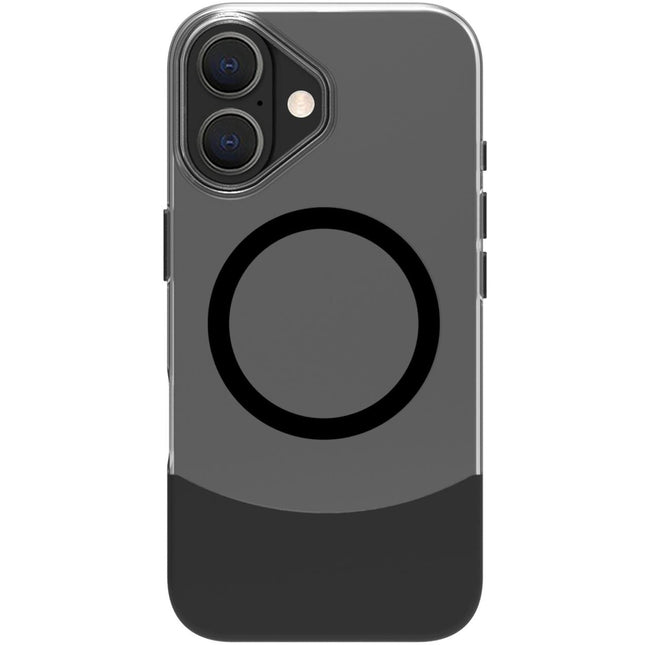 Magdual MagSafe compatible case iPhone 16 Black + Transparent