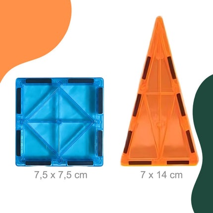 Magnetinių kaladėlių rinkinys - 100 detalių, geometrinės formos