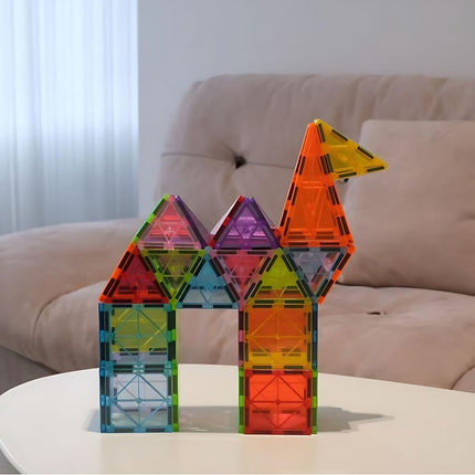 Magnetinių kaladėlių rinkinys - 100 detalių, geometrinės formos