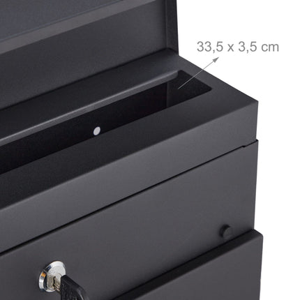 Mailbox with newspaper holder black