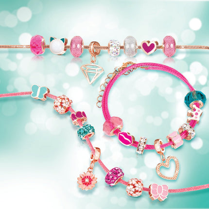 „Make It Real DIY“ aureolių pakabukų apyrankių rinkinys „Think Pink“