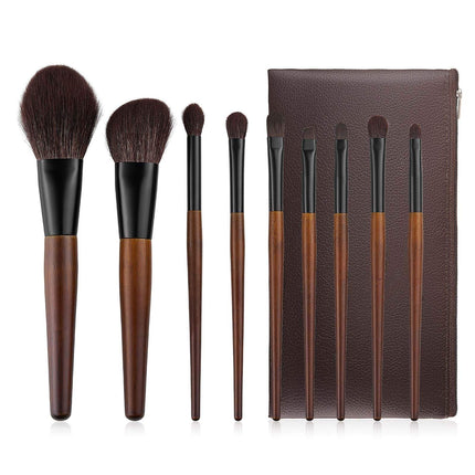 Makeup Brush Set, 9-Piece Wool and Synthetic, Travel Bag