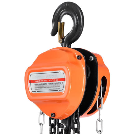 Manual Chain Hoist 3 Ton, 6 m Lift, G80 Chain