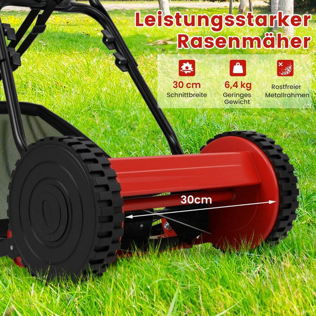 Rankinė vejapjovė, 30 cm peilis, 18,5 l žolės surinktuvas