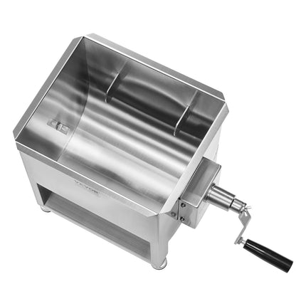 Manual Meat Mixer, 30L Stainless Steel, Gearbox Handle
