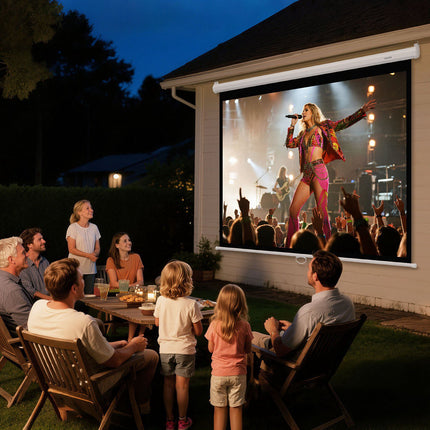 Manual Projector Screen 72 In, 4:3 Pull-Down Wall Mount
