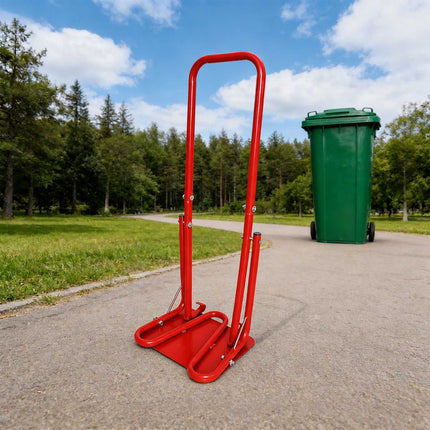 Rankinis plieninis atliekų kompaktorius su metaline plokšte