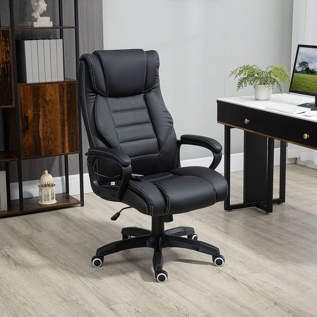 Masažinė kėdė, pasukama kėdė, reguliuojamo aukščio ergonomiška žaidimų kėdė, kompiuterio kėdė, 6 vibracijos taškai, reguliuojamas lininis pojūtis, juoda