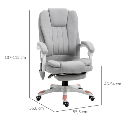 Massage chair - polyester foam, gray, adjustable height
