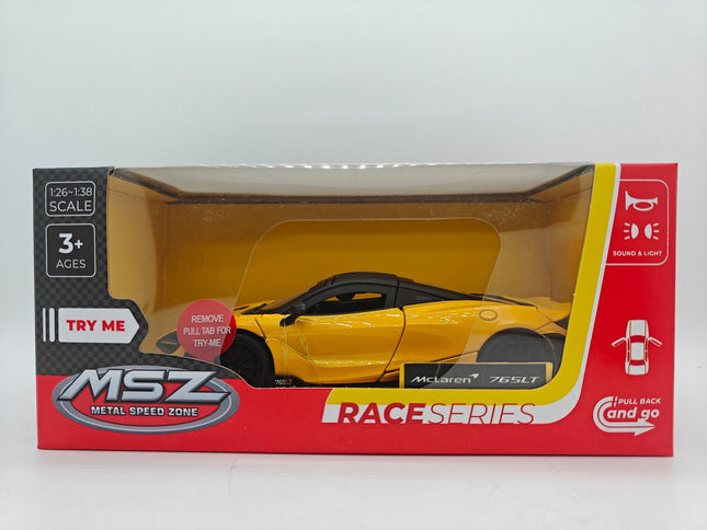 „McLaren 765 LT“ liejimo būdu pagamintas modelis, kolekcinis automobilis, mastelis 1:31