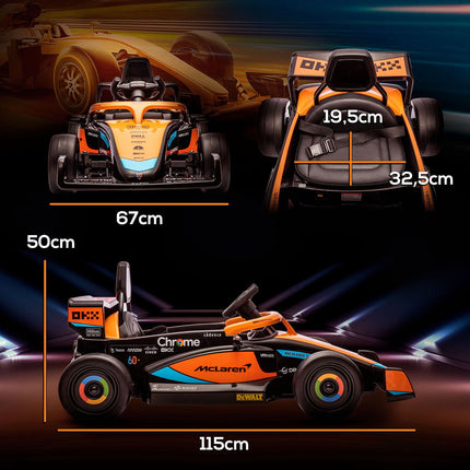 Orange electric car for children, 2-speed, remote control, 30 kg capacity
